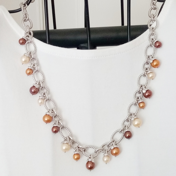 Judith Ripka Jewelry - Judith Ripka Pearl & Swarovski Sterling Necklace